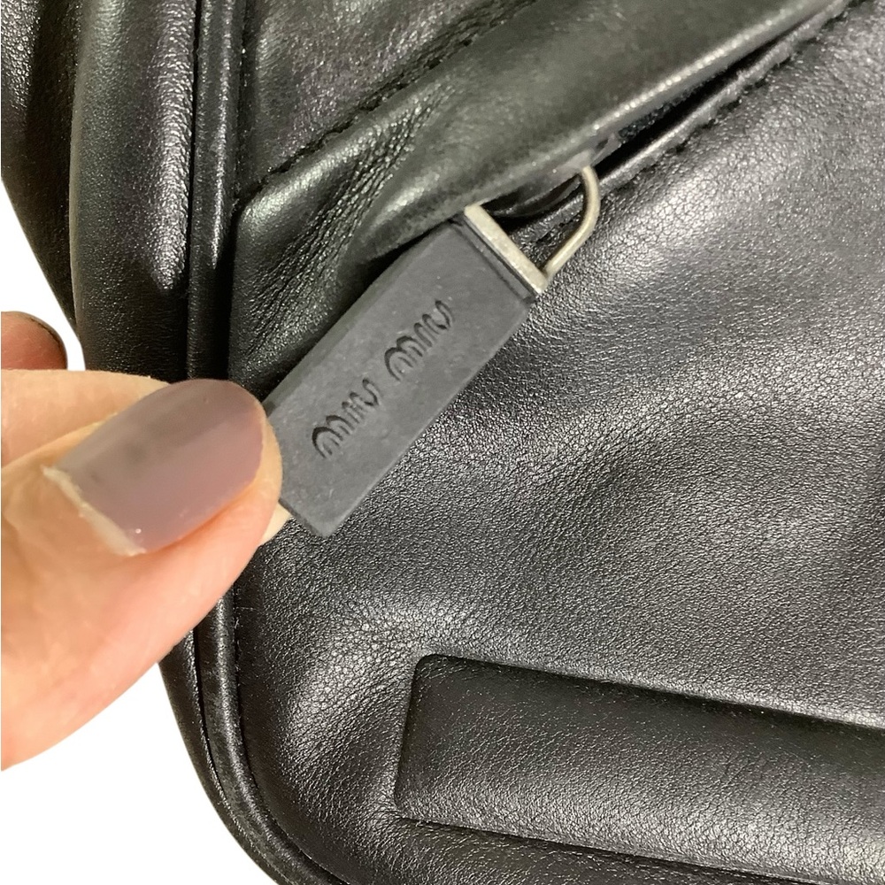 Mui Miu Leather Black Leather Bowling Shoulder Bag - Picture 3 of 8